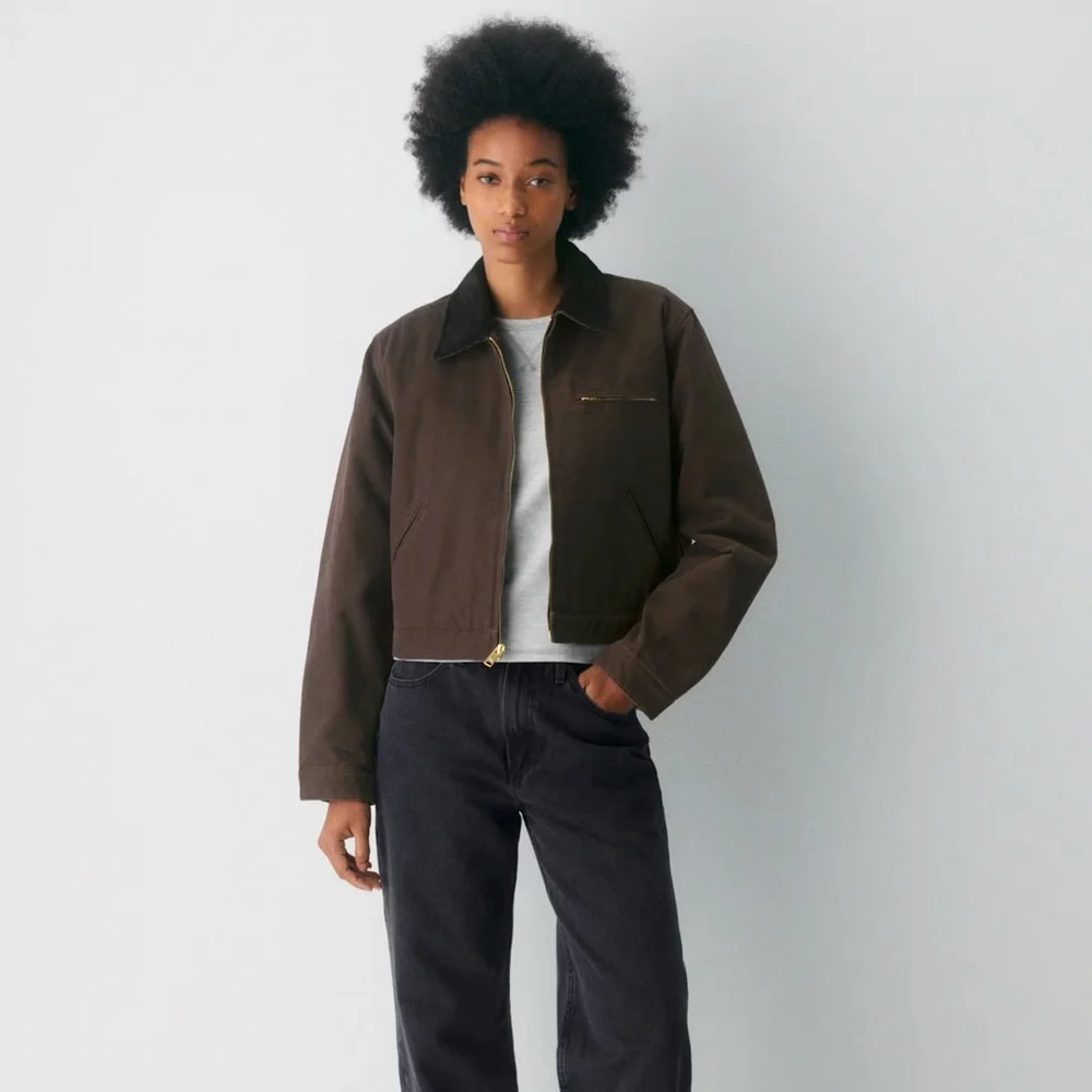 TNA Barkley Workwear Jacket in Rich Mocha Brown - Picture 1 of 8